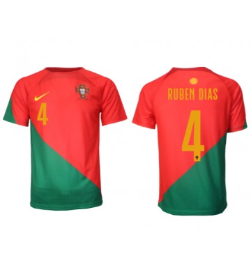 Portugal Ruben Dias #4 Hemmatröja VM 2022 Korta ärmar